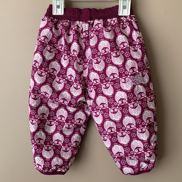 NWT North Face purple owl printed infant snow pants sz 6-12 months - Picture 3 of 7